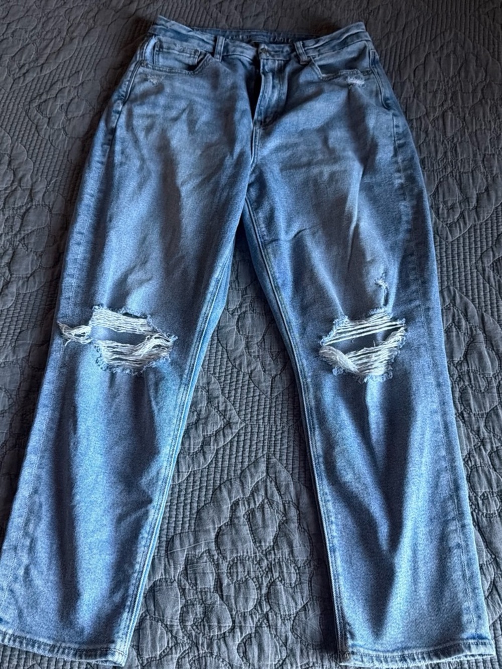 American Eagle Outfitters Distressed Light Blue Boyfriend Jeans